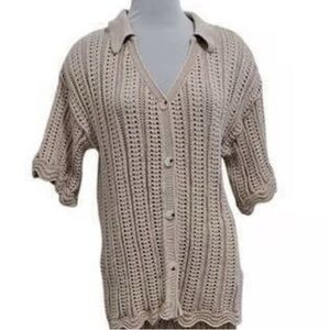 165 Solitaire Beige Open-Knit Cardigan